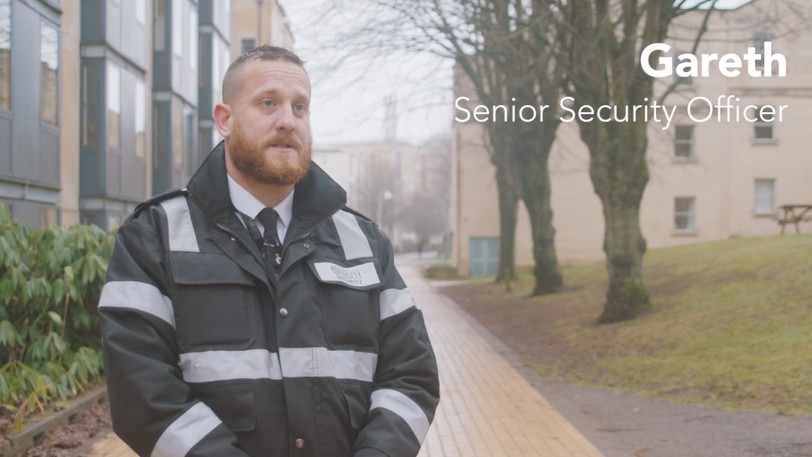A security officer on campus.